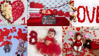 Valentine's Day Baby Photoshoot ideas | Love Theme Rose Day Baby Photohoot | Valentine Day Theme