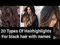 20 Types of hair highlights ideas for black hair with names❤️ #hairhighlights#blackhair #beingclassy