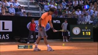 Tie break del partido de semifinal de Roma entre Rafa Nadal y David Ferrer