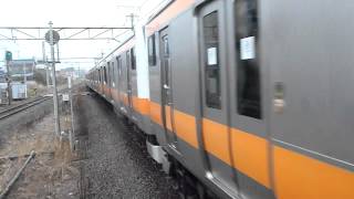 Tachikawa-bound Ome Line Train Arriving at Fussa Station