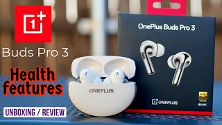 OnePlus Buds Pro 3 Unboxing \u0026 Detailed Review, Health features, Noise Cancellation in Telugu