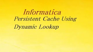 Persistent Cache Using Dynamic Lookup | Informatica