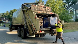 JRM Garbage Truck Dumping Big Blue Bins