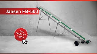 Förderband Jansen FB-500, Transportband für Brennholz 5m, Gurtförderer