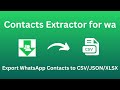 How to Scrape and Export WhatsApp Contacts to CSV/JSON/XLSX in 2025