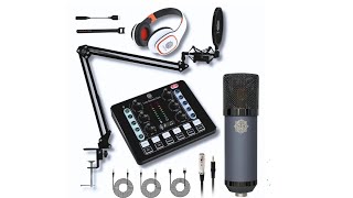 DIGIMORE Condenser Microphone Kit with Studio Headphones, Live Sound Card, Live Streaming (D-440)