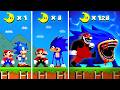 Super Mario Bros. But Every Moon Makes Mario and Sonic Become Mx & Shin Sonic Tapes At Scary Night