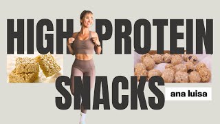 HIGH PROTEIN SNACKS | PROTEIN BITES \u0026 PROTEIN RICE KRISPIE SQUARES + ANA LUISA!