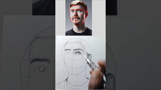 MrBeast Face Draw with Loomis Method #shorts #artwork #art #pencildrawing #mrbeast