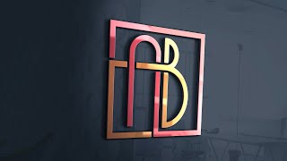 AB logo design in illustrator | Text logo and mockup tutorial
