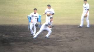 2015 11-23 中日ドラゴンズ秋季キャンプ 投手陣ノック 山本・阿知羅・川崎（育成）・鈴木・ハマ九