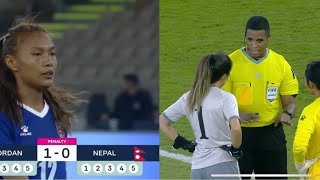 NEPAL Vs JORDAN Womens football   penalty shootout || 2024 WAFF Women's Championship