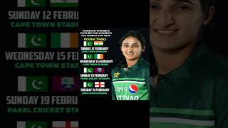 Pakistan Womens Fixtures For Womens T20 World Cup 2023| Schedule| Venues #Shorts #YoutubeShorts