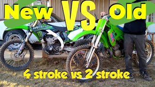 Modern Kawasaki 450 vs Vintage 1990 Kx 250  Two Stroke vs 4stroke