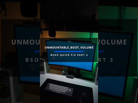 BSOD quick fix UNMOUNTABLE_BOOT_VOLUME  part 3