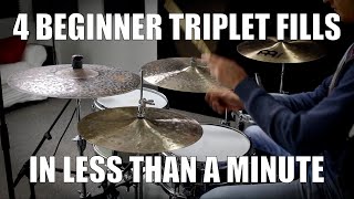 4 Beginner Triplet Fills in less than a Minute - Daily Drum Lesson