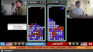 Oscar, Cobra | FINAL | Classic Tetris Monthly Challengers | November 2024