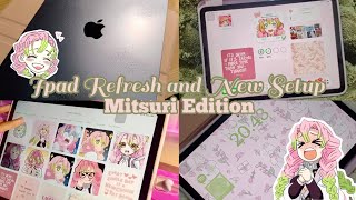 Refresh My Ipad Air 5 With Me 💚🩷| Mitsuri Theme Pink and Green| New Accessories, Ipad Case