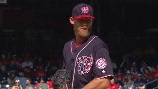 PHI@WSH: Strasburg fans eight over seven solid frames