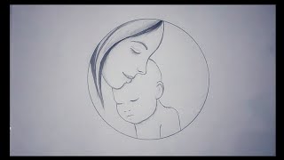 mother and baby Pencil drawing / motherdaysdrawing