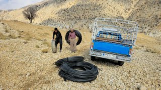 Documentary about Iran nomads: Collecting water pipes in the mountains | Nomadic lifestyle of iran