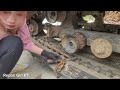 TIMELAPSE genius girl who repairs and maintains harvester engines and electric motors