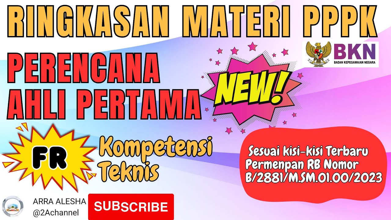 RINGKASAN MATERI PPPK PERENCANA AHLI PERTAMA || FR KOMPETENSI TEKNIS ...