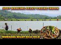 Mancing belut di danau yang indah, mukbang rica-rica belut dengan nasi liwet | Eel fishing