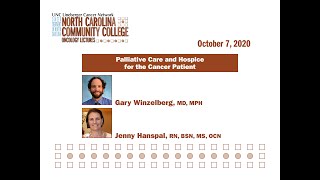 Palliative Care and Hospice for the Cancer Patient - G. Winzelberg & J. Hanspal - 20201007