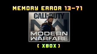 Memory error 13 71 Modern Warfare Xbox |3 workarounds|