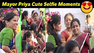 Mayor Priya Cute Selfie Moments with Public | DMK Meeting | Kalaignar 100