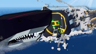 MEGALODON CAPSIZES A SHIP! - Stormworks Multiplayer Gameplay - Megalodon Attack Survival