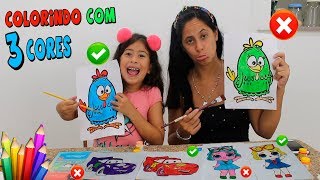 DESAFIO COLORINDO COM 3 CORES | MARIA CLARA E JP