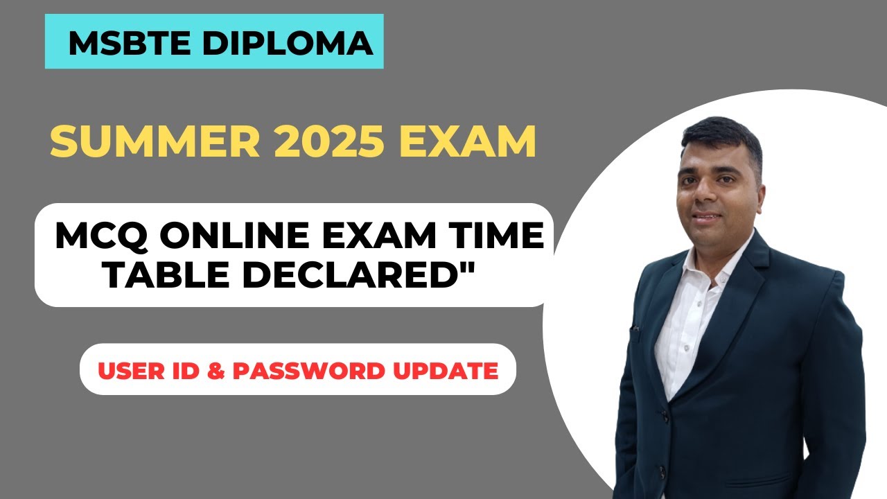 Mcq Online Exam Date Announced рџ ў Msbte Summer 2025 Time Table Update