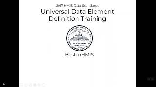 BostonHMIS 2017 Universal Data Elements Defintions