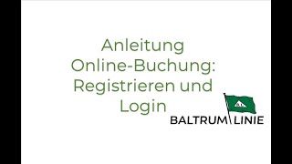 Anleitung Online-Buchung: Registrieren und Login