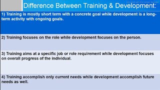 MBA 2nd sem HRM || Difference Between Training & Development || Training v/s Development