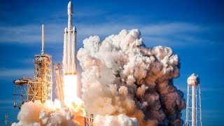 LIVE Space X Falcon Heavy Rocket Arabsat 6A Launch And Landing - First Commercial Flight