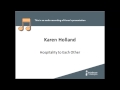 Karen Holland speaks on Stewardship - Hospitality to Each other