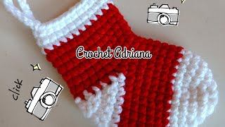 Botita o calcetín navideño / Crochet Adriana