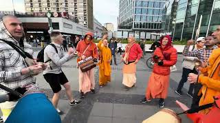 Ecstatic Harinam in Warsaw city centre, Poland, Europe