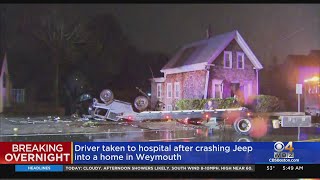 Driver Hurt After Crashing Jeep Into Weymouth Home