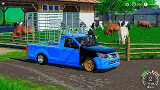 ขับรถคอกขนวัวกลับฟาร์ม!! Farming simulator 19