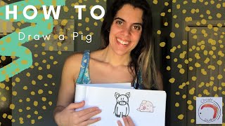 How to Draw a Pig l Art with Ms. Choate | #stayhome & draw #withme