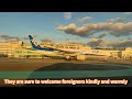 福岡空港着陸、福岡の案内 fukuoka airport landing