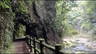 [宮崎県小林市]トンネル11箇所が連なる三之宮峡遊歩道(かってトロッコ道として利用されていた)約34万年前加久藤カルデラの噴火の際に火砕流によって形成された峡谷