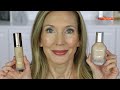 haus labs foundation vs hourglass ambient soft glow foundation wear test on mature skin