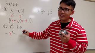 Factoring x^2-64, x^3-64, and x^6-64
