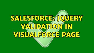 Salesforce: Jquery Validation in Visualforce Page