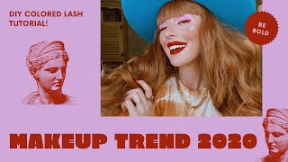 DIY Colored Eyelashes Tutorial | Fall 2020 Makeup Trend